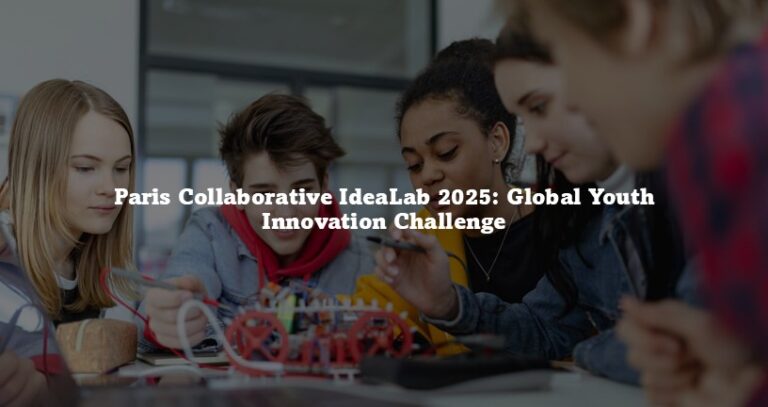 Paris Collaborative IdeaLab 2025 : Global Youth Innovation Challenge