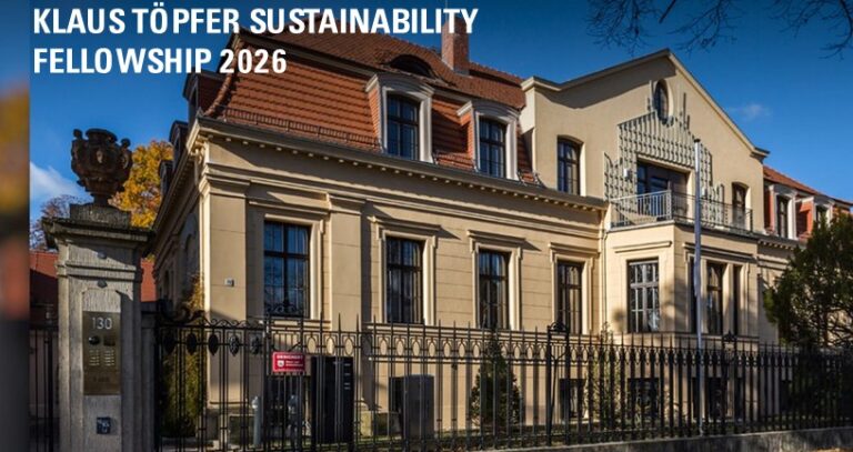 Bourse Klaus Töpfer pour le développement durable 2026