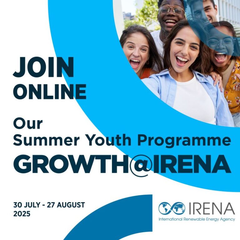 L’IRENA ouvre les inscriptions pour le programme d’été pour les jeunes