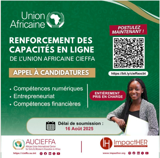 Formation en Ligne de l&rsquo;Union Africaine CIEFFA pour le Renforcement des Capacités – #AfricaEducatesHer