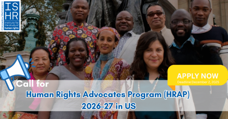 Human Rights Advocates Program (HRAP) 2026-27 aux États-Unis