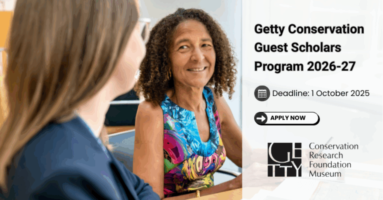 Programme de chercheurs invités Getty Conservation 2026-2027