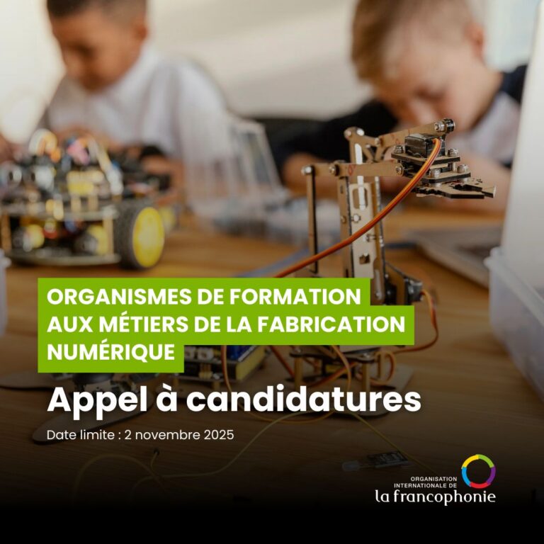 APPEL À CANDIDATURES : SÉLECTION D’ORGANISMES OU CONSORTIUM D’ORGANISMES POUR LA CONCEPTION, L’ORGANISATION ET L&rsquo;ANIMATION D&rsquo;ACTIVITÉS DE FORMATION AUX METIERS DE LA FABRICATION NUMERIQUE