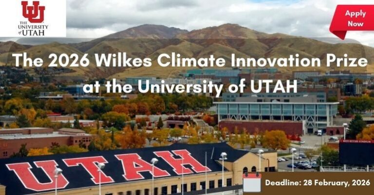 Prix Wilkes pour l’innovation climatique 2026 à l’Université de l’UTAH