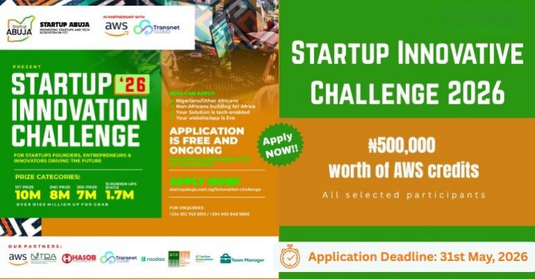 Défi d’innovation startup 2026 par Startup Abuja